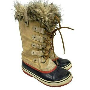 Sorel Boots Womens Sz 7 Joan Of Arctic Tan Leather Waterproof Winter NL1540-227